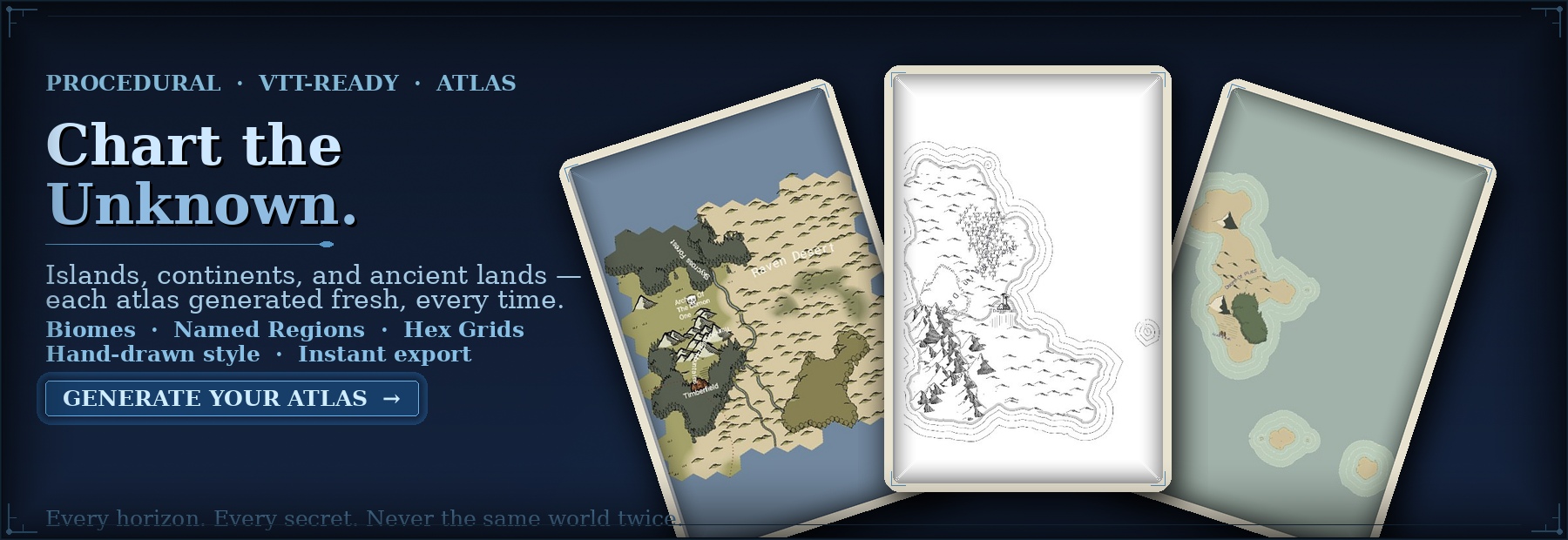 Procedural atlas map showcase