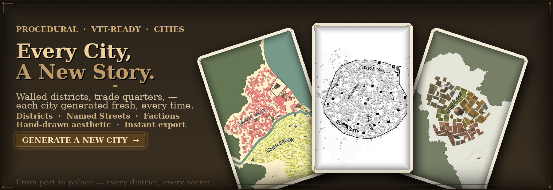 Procedural city map showcase