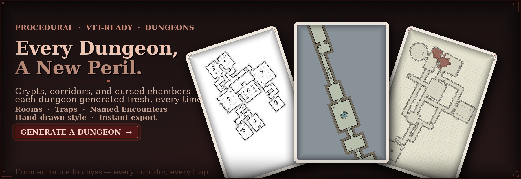 Procedural dungeon map showcase