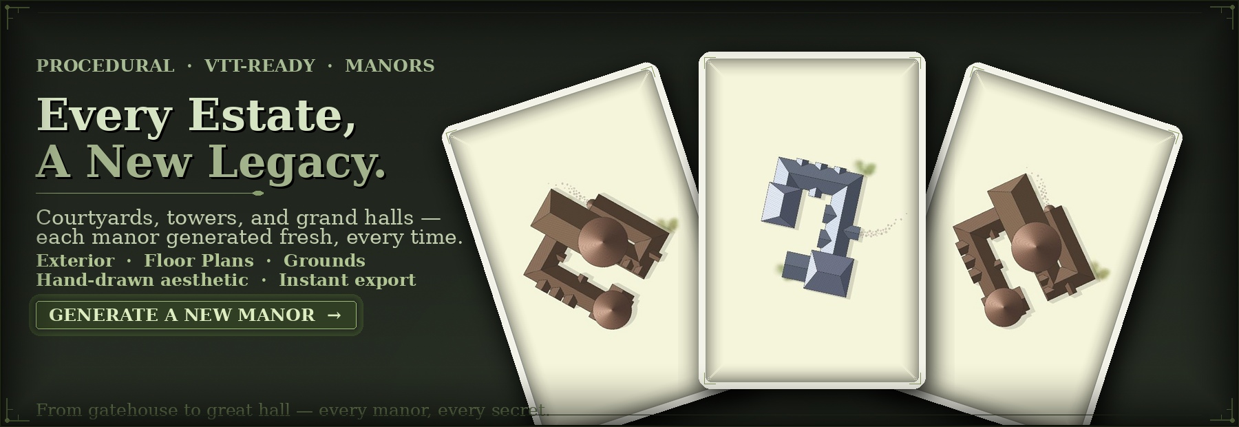 Procedural manor map showcase