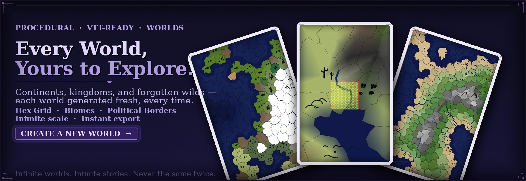 Procedural world map showcase